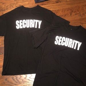 2 security black t shirts